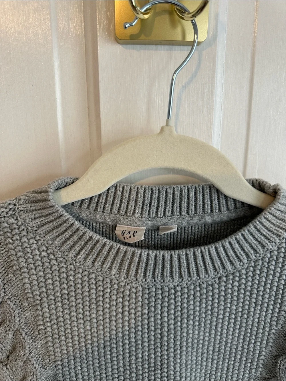 GAP Kids 100% Cotton Cropped Cable Knit Sweater